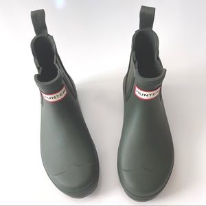 Hunter Original Waterproof Chelsea Olive Green Ankle Rain Boot Size 5 NEW